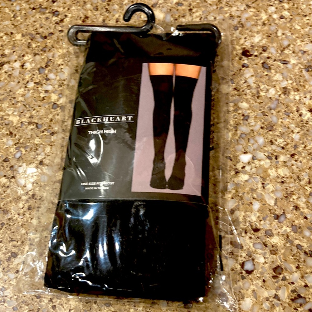 Thigh high black socks